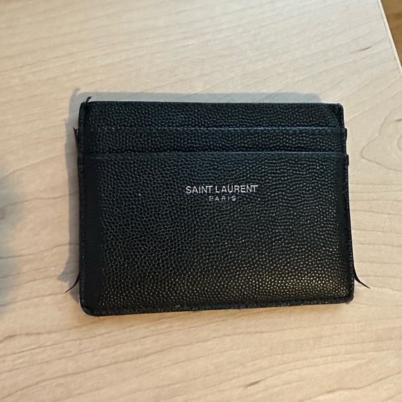 SAINT LAURENT PARIS CREDIT CARD CASE IN GRAIN DE POUDRE EMBOSSED LEATHER - Picture 2 of 9